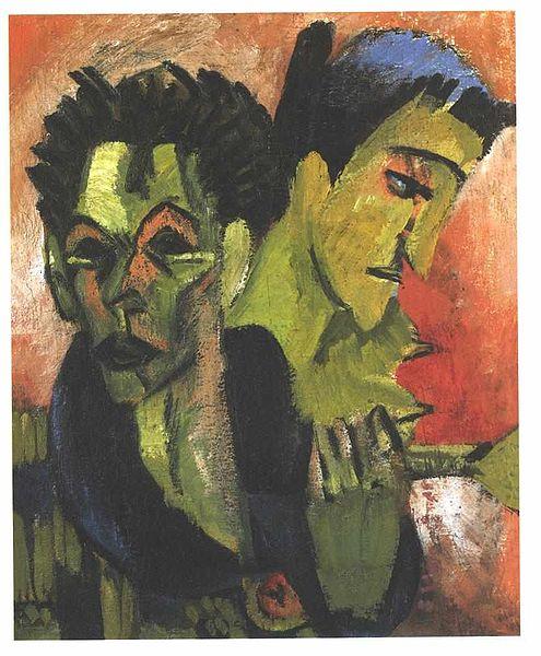Ernst Ludwig Kirchner Douple-selfportrait France oil painting art